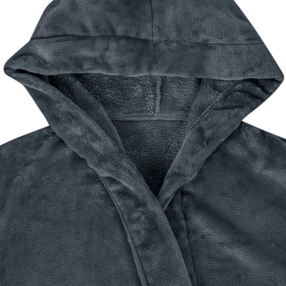 Accappatoio con Cappuccio Blu navy l Flanella