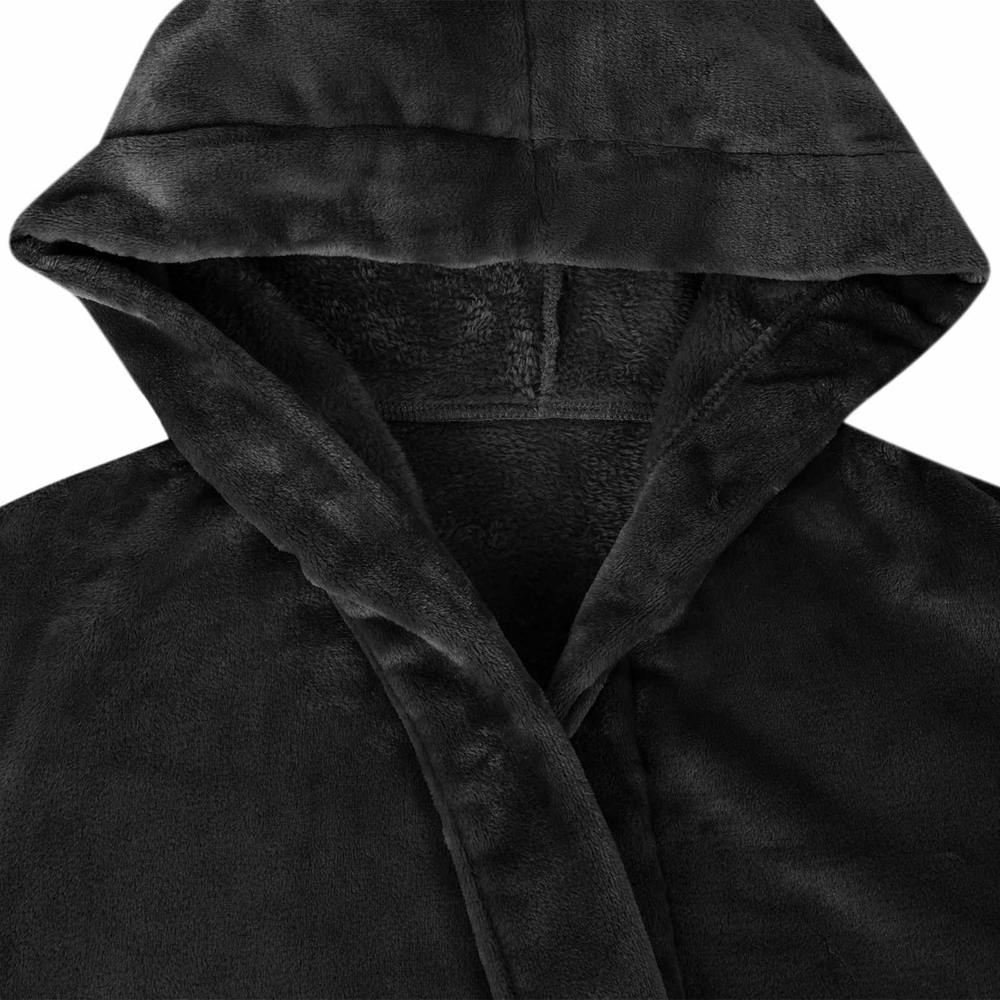 Accappatoio con Cappuccio Nero xxl Flanella
