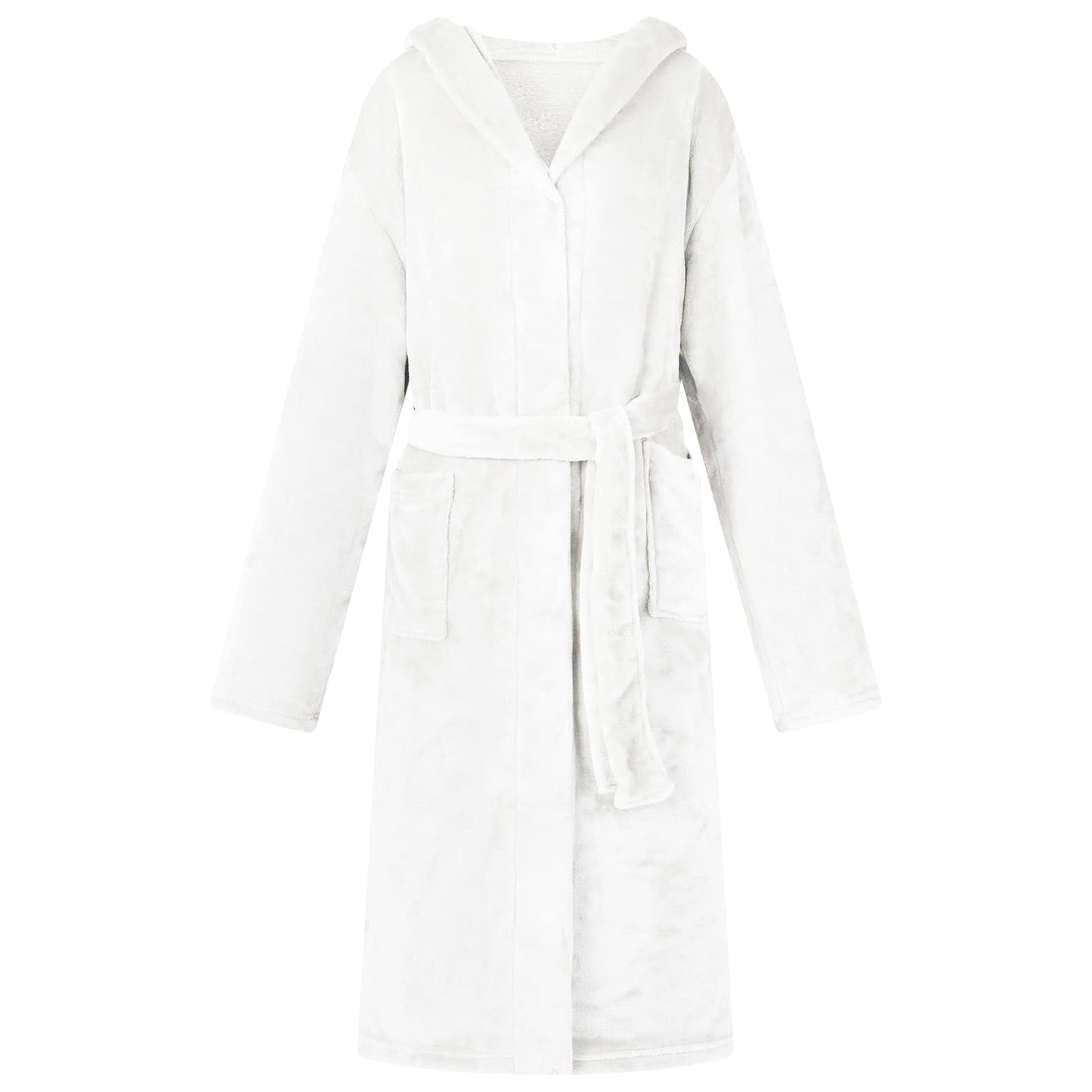 Accappatoio con Cappuccio Bianco s Flanella