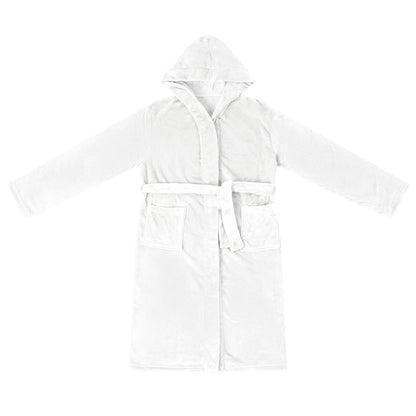 Accappatoio con Cappuccio Bianco s Flanella