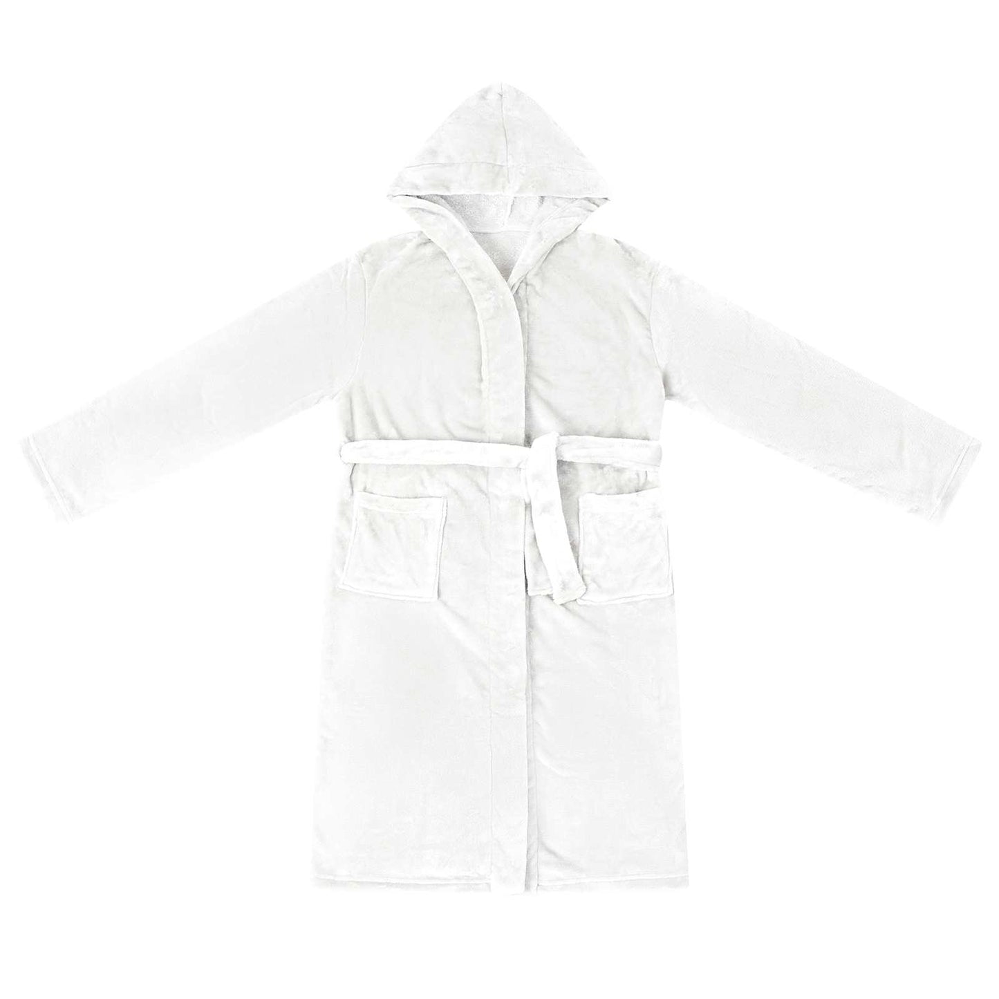 Accappatoio con Cappuccio Bianco m Flanella