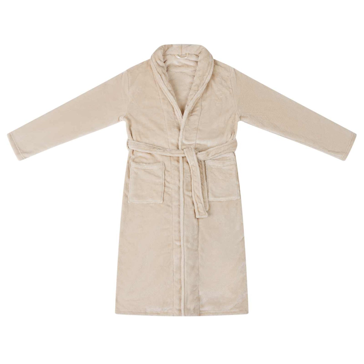 Accappatoio senza Cappuccio Beige l Flanella