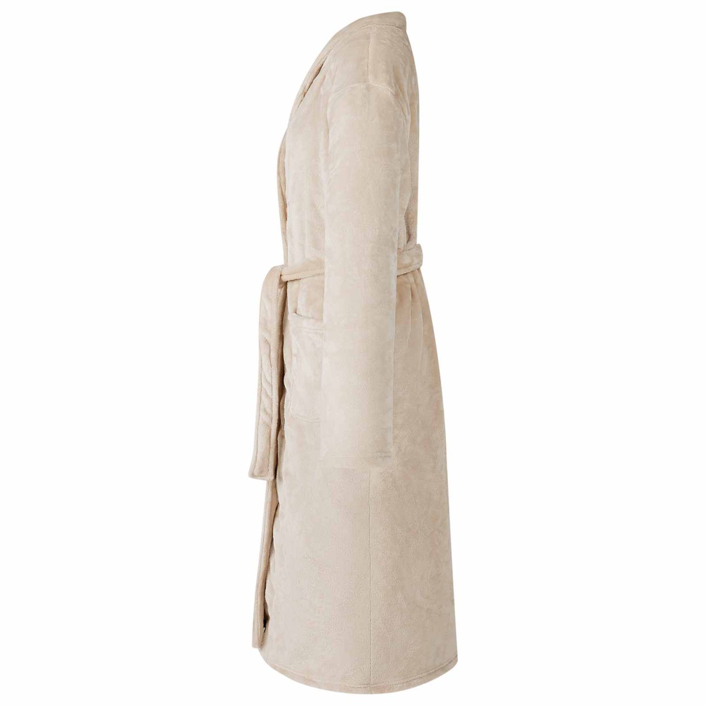Accappatoio senza Cappuccio Beige l Flanella