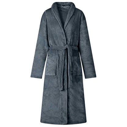Accappatoio senza Cappuccio Blu navy l Flanella