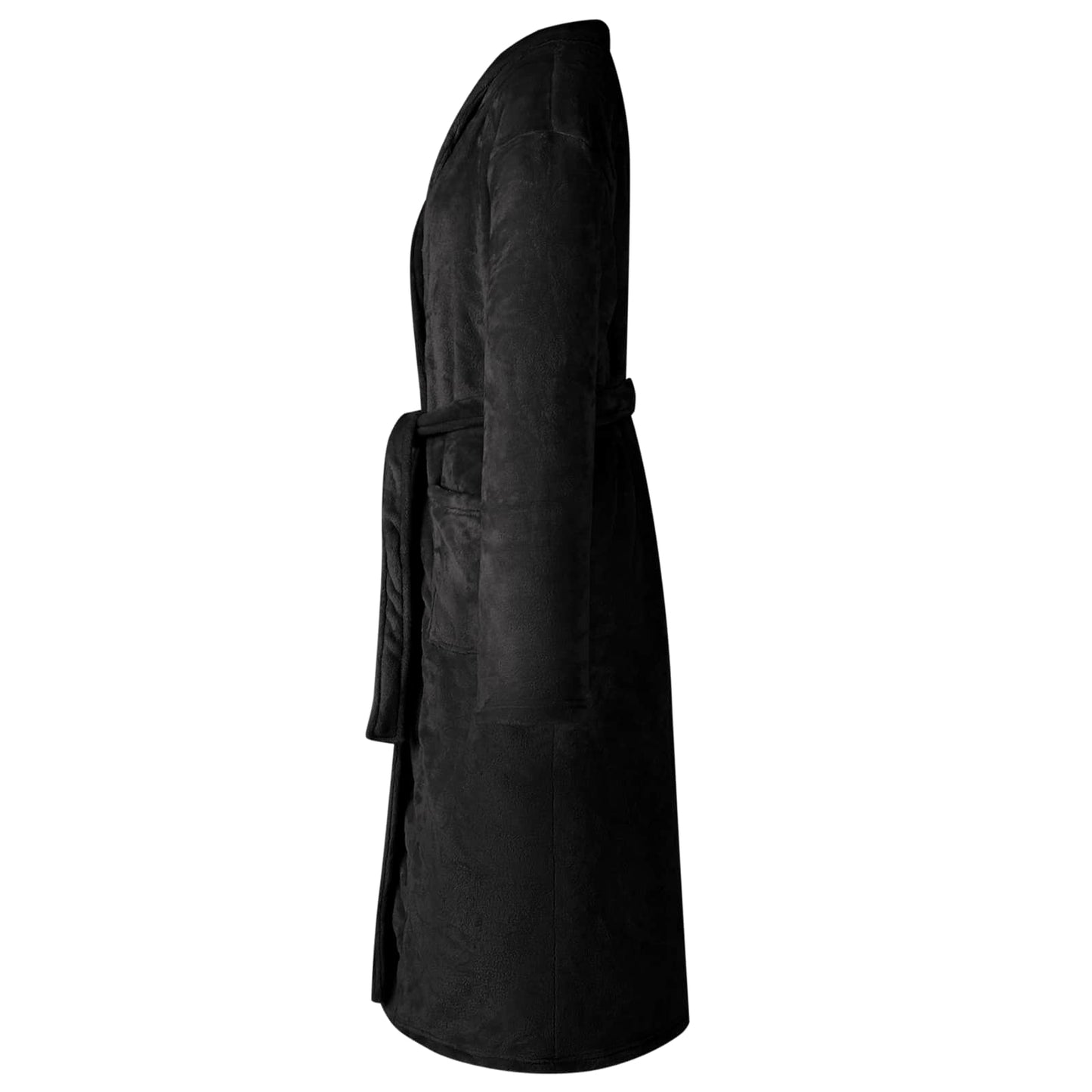 Accappatoio senza Cappuccio Nero xl Flanella