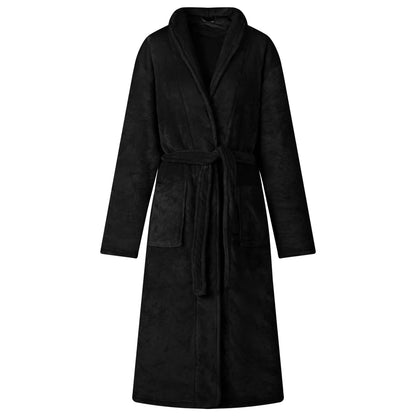 Accappatoio senza Cappuccio Nero xxl Flanella