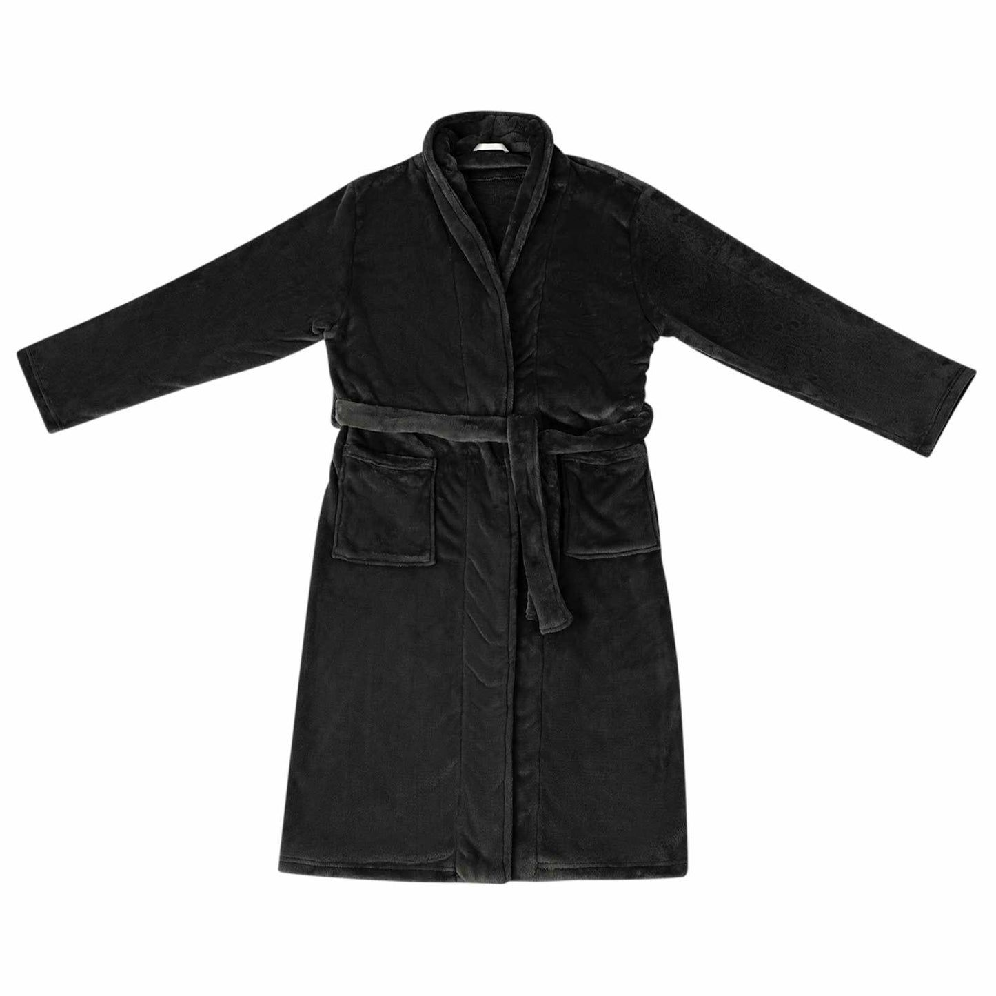 Accappatoio senza Cappuccio Nero xxl Flanella