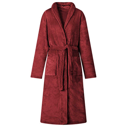 Accappatoio senza Cappuccio Rosso Bordeaux l Flanella
