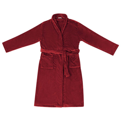 Accappatoio senza Cappuccio Rosso Bordeaux xxl Flanella