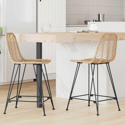 Sedia da Bar 2 pcs Naturale 44,5 x 54,5 x 97,5 cm