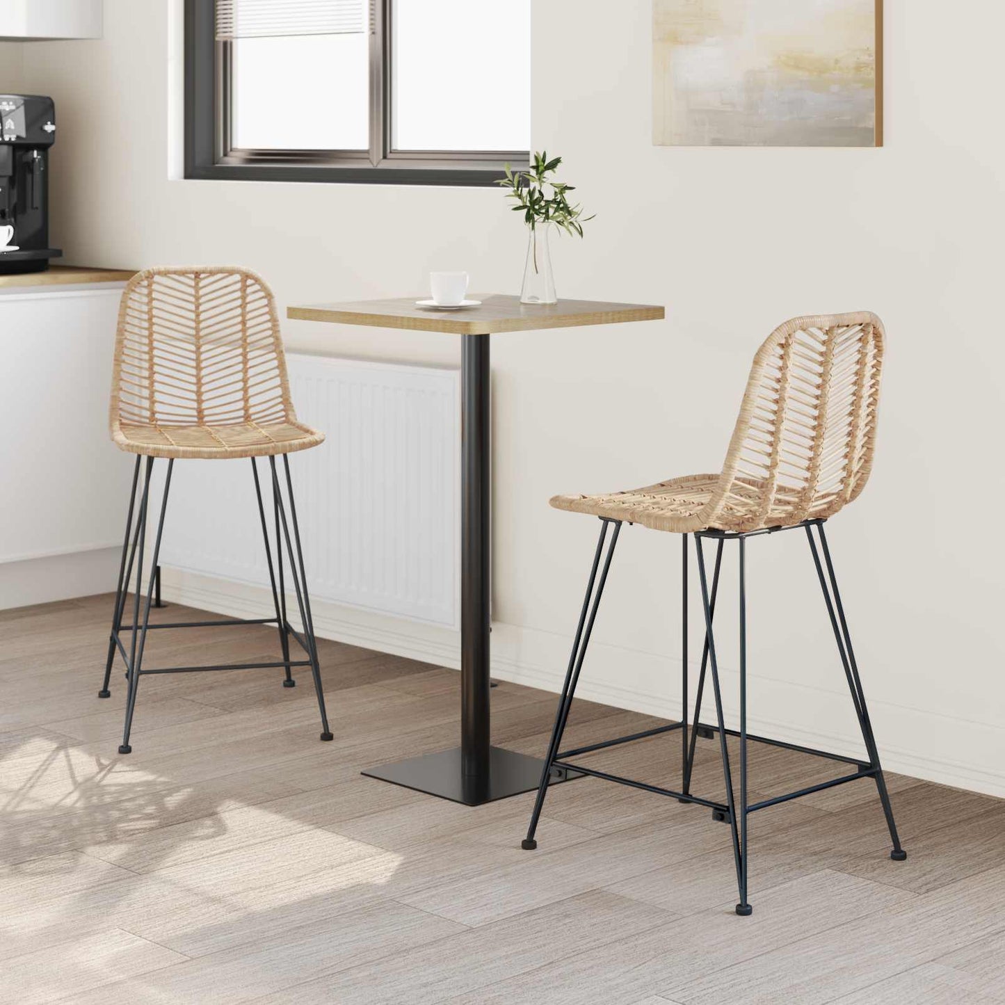 Sedia da Bar 2 pcs Naturale 44,5 x 54,5 x 97,5 cm