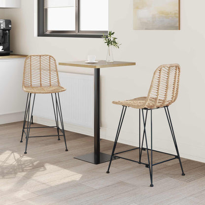 Sedia da Bar 2 pcs Naturale 44,5 x 54,5 x 97,5 cm