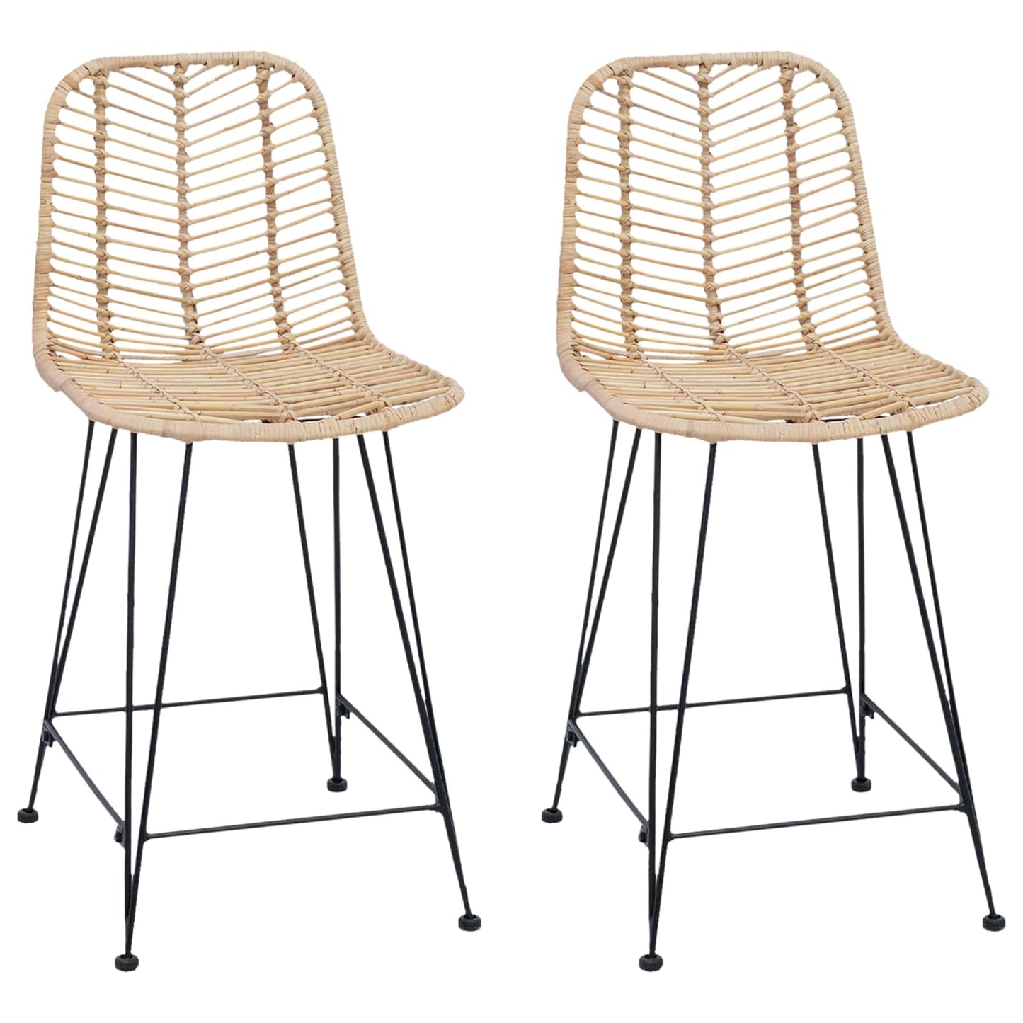Sedia da Bar 2 pcs Naturale 44,5 x 54,5 x 97,5 cm