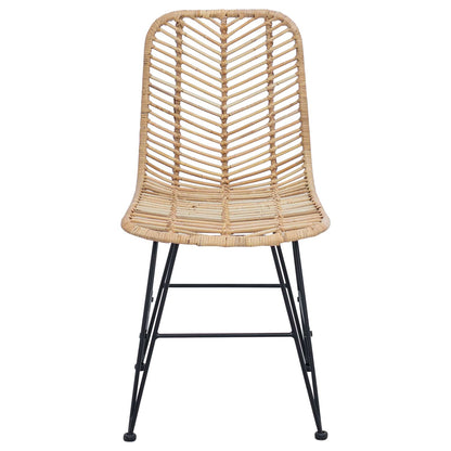 Sedia da pranzo 2 pcs Naturale 44 x 47 x 85 cm Rattan e Ferro