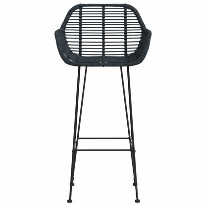 Sedia da Bar 2 pcs Nero 55 x 52 x 105 cm Rattan e Ferro