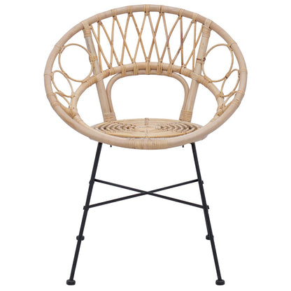Sedia da pranzo 2 pcs Naturale 49 x 51 x 81 cm Rattan e Ferro