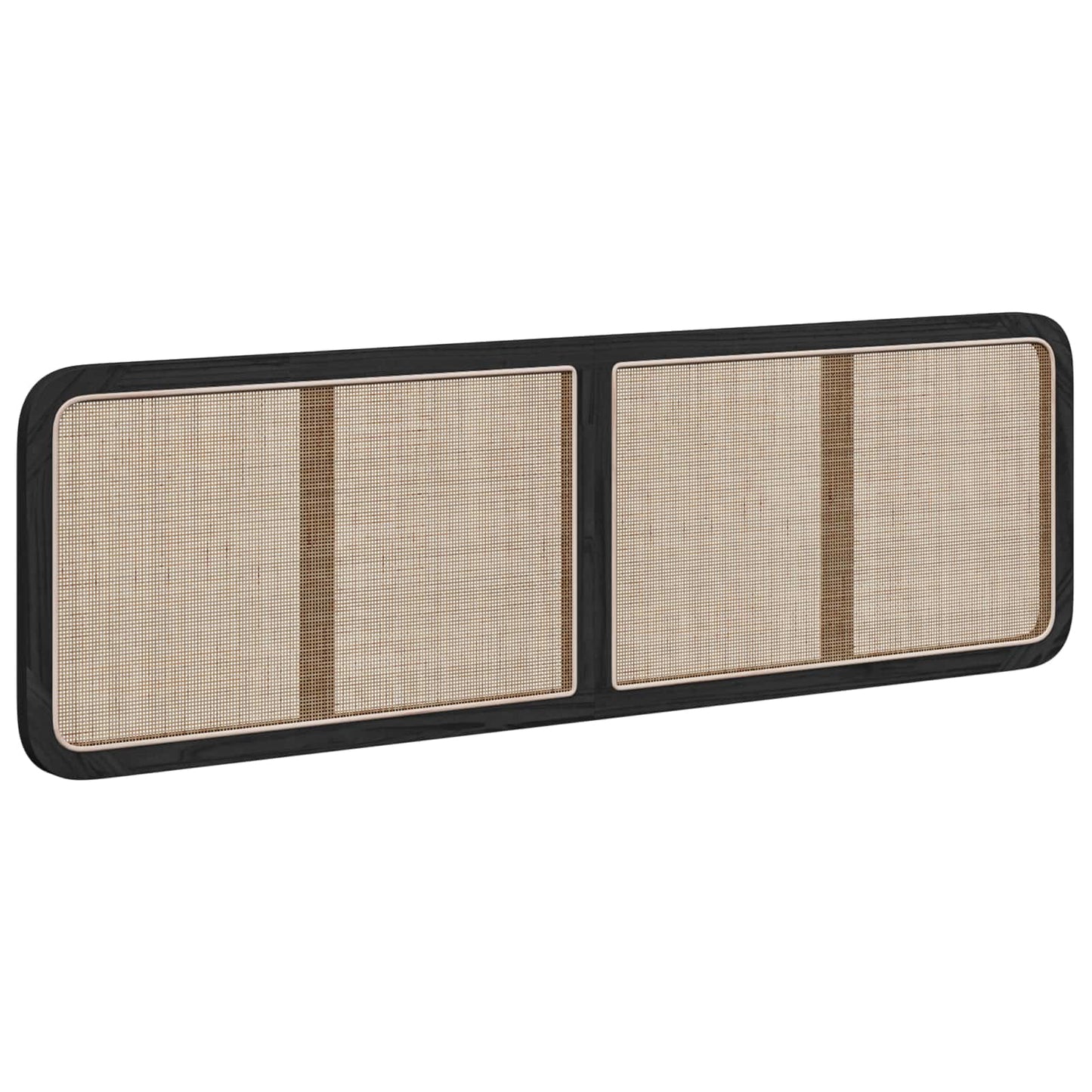 Testiera con testiera Nero 180 x 55 x 3 cm Rattan