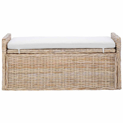 Panchina con contenitore Naturale 110 x 40 x 50 cm Rattan