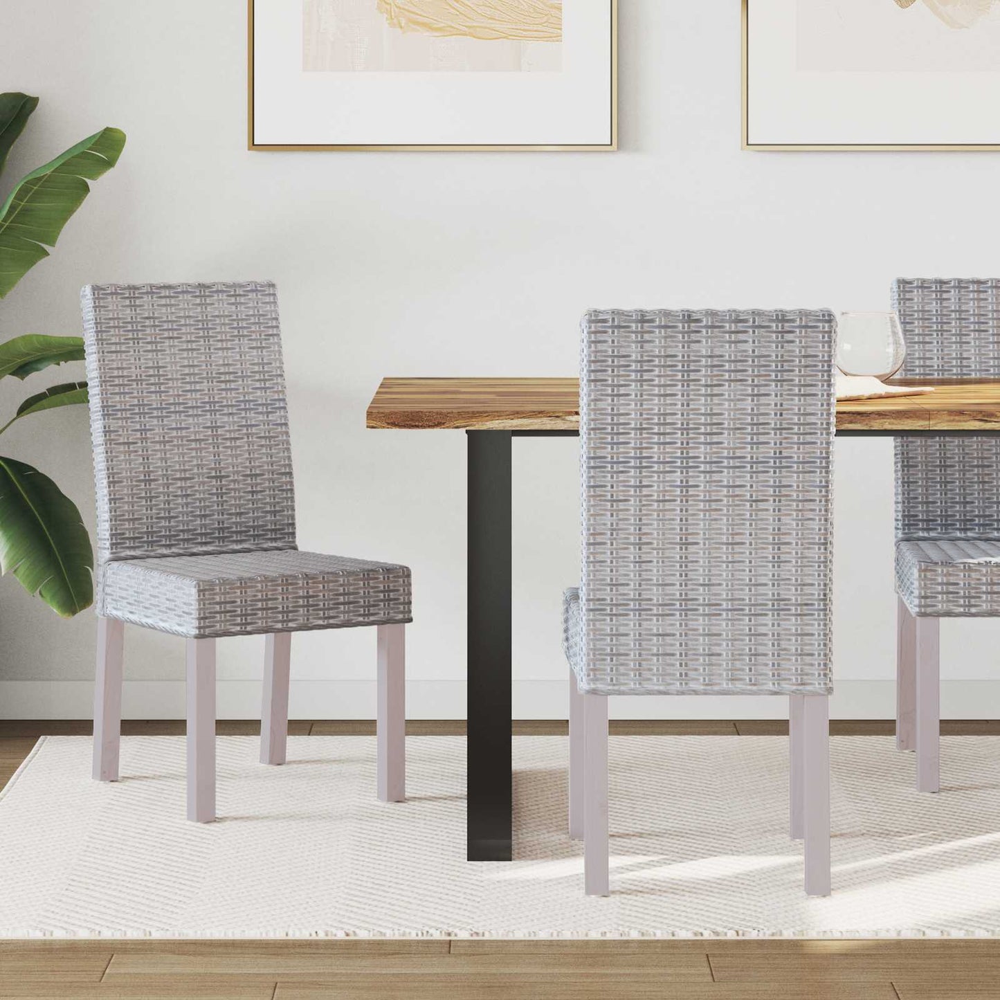 Sedia da pranzo 2 pcs Bianco Lavato 45 x 54 x 93 cm