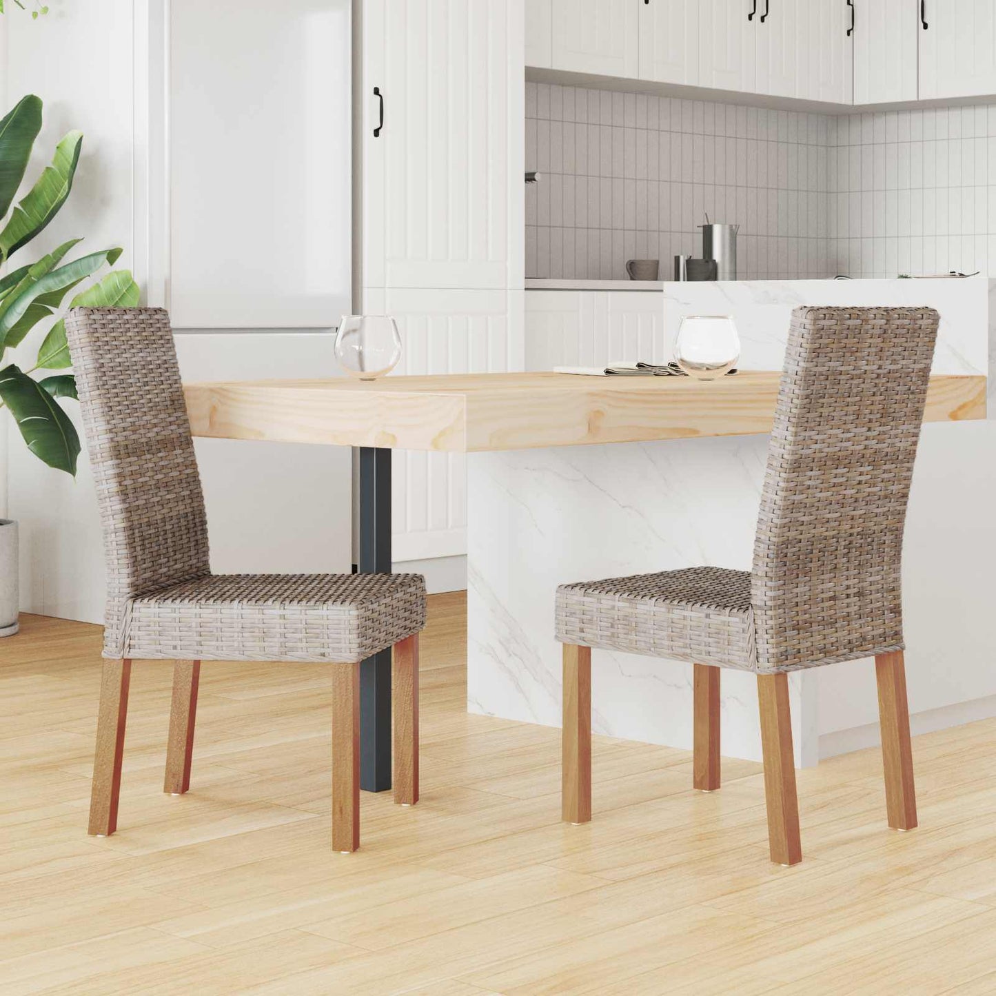 Sedia da pranzo 2 pcs Grigio Kubu 45 x 54 x 93 cm