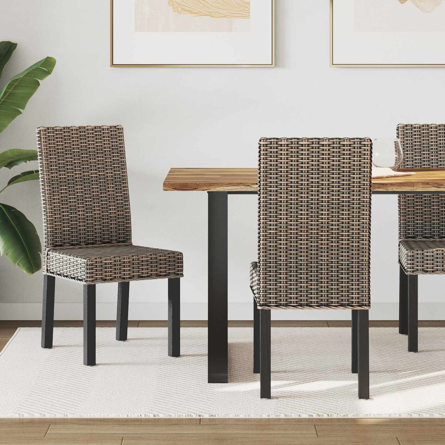 Sedia da pranzo 2 pcs Nero Lavato 45 x 54 x 93 cm