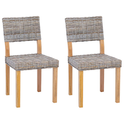 Sedia da pranzo 2 pcs Grigio Kubu 46 x 55 x 84 cm Rattan Kubu