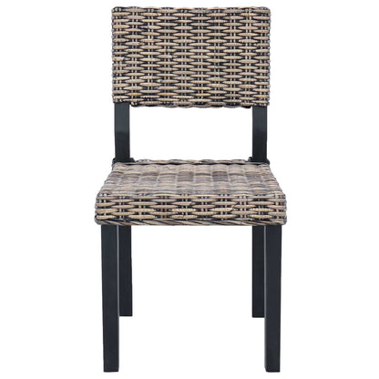 Sedia da pranzo 2 pcs Nero Lavato 46 x 55 x 84 cm Rattan Kubu