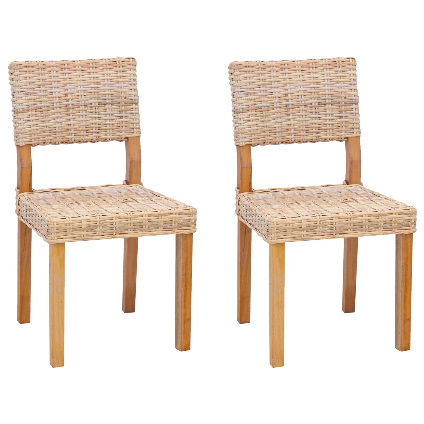 Sedia da pranzo 2 pcs Naturale 46 x 55 x 84 cm Rattan Kubu
