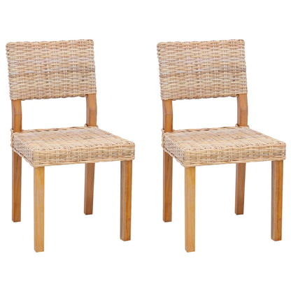 Sedia da pranzo 2 pcs Naturale 46 x 55 x 84 cm Rattan Kubu