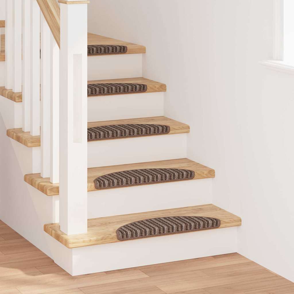 Tappetini per scale autoadesivi 15 pcs Marrone 56 x 17 x 3 cm