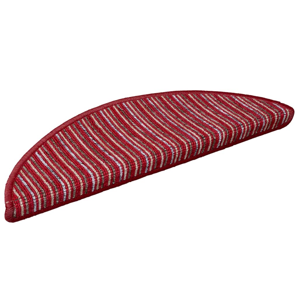 Tappetini per scale autoadesivi 15 pcs Rosso 56 x 17 x 3 cm