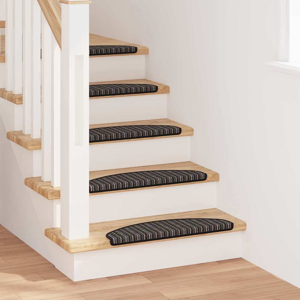 Tappetini per scale autoadesivi 15 pcs Antracite 65 x 21 x 4 cm