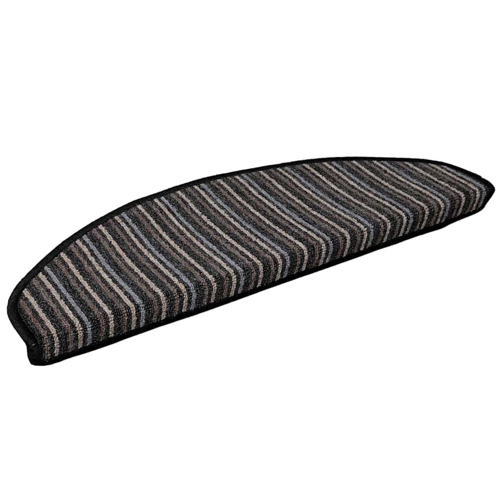 Tappetini per scale autoadesivi 15 pcs Antracite 65 x 21 x 4 cm