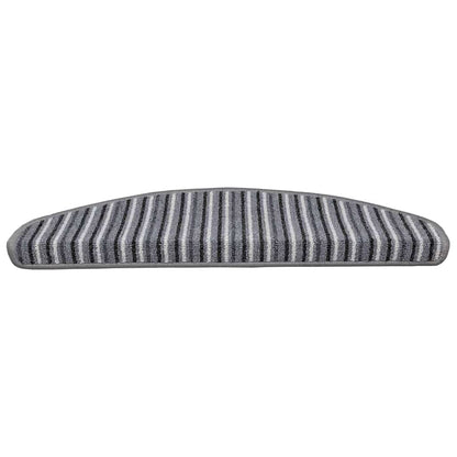 Tappetini per scale autoadesivi 15 pcs Grigio 65 x 21 x 4 cm