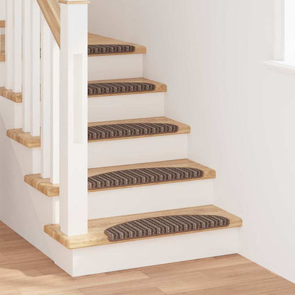 Tappetini per scale autoadesivi 15 pcs Marrone 65 x 21 x 4 cm