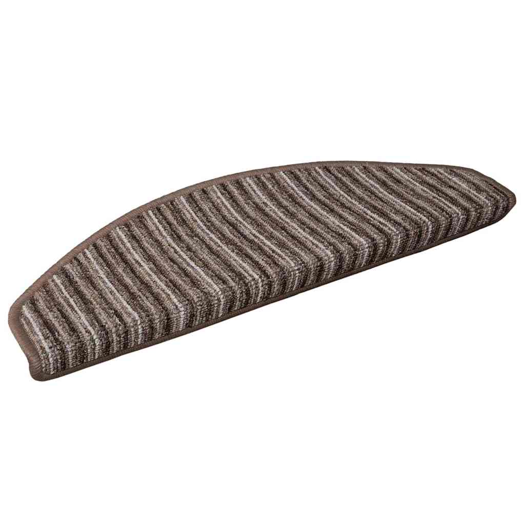 Tappetini per scale autoadesivi 15 pcs Marrone 65 x 21 x 4 cm