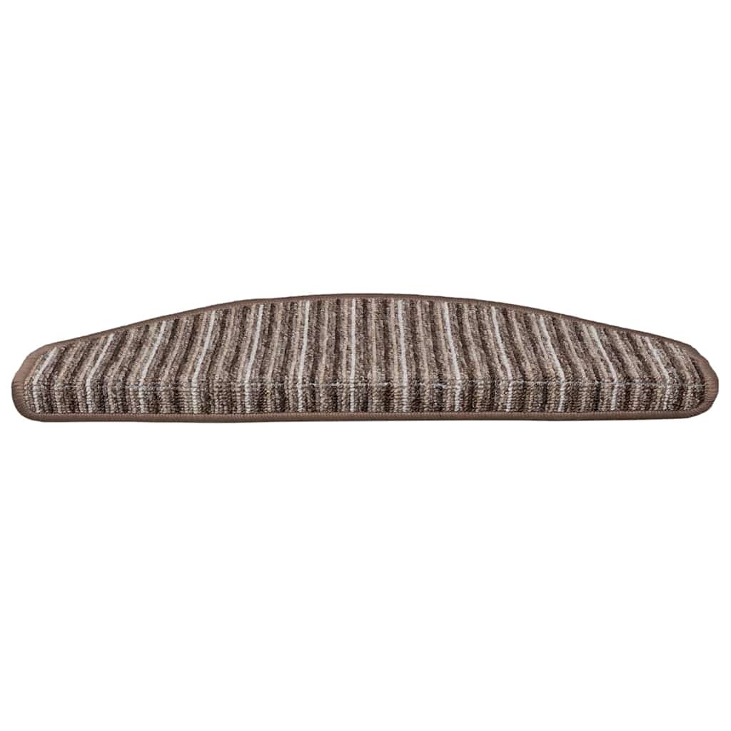 Tappetini per scale autoadesivi 15 pcs Marrone 65 x 21 x 4 cm