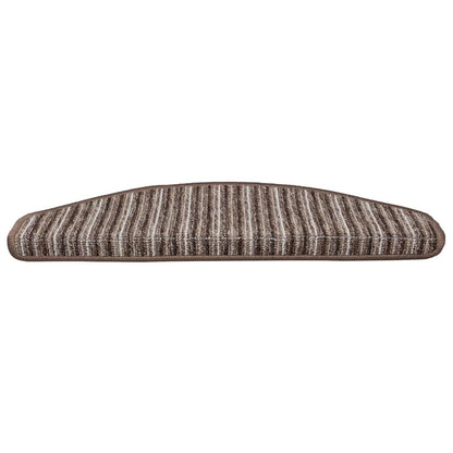 Tappetini per scale autoadesivi 15 pcs Marrone 65 x 21 x 4 cm