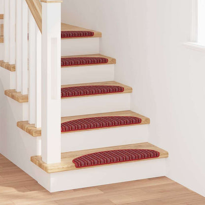 Tappetini per scale autoadesivi 15 pcs Rosso 65 x 21 x 4 cm