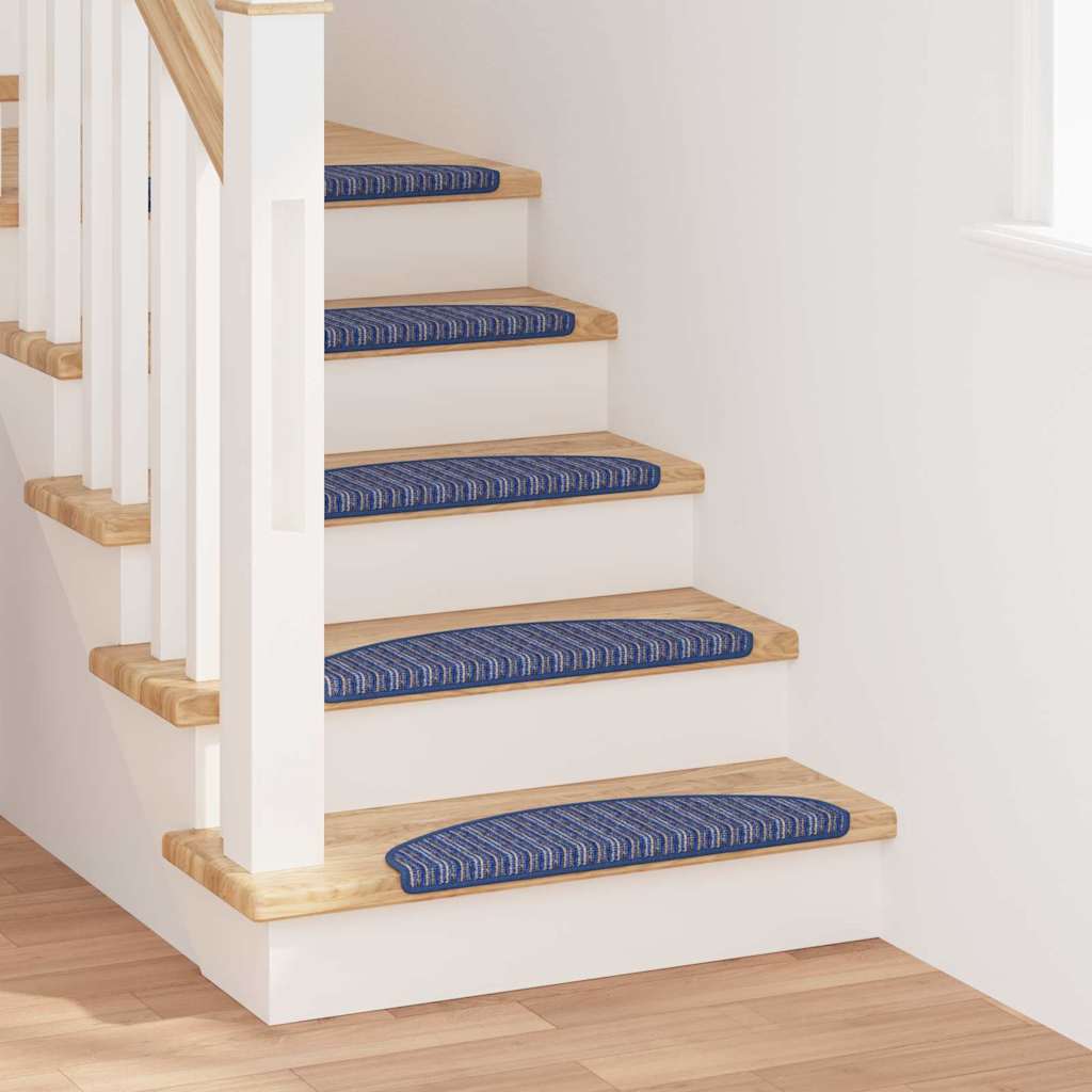 Tappetini per scale autoadesivi 15 pcs Blu 65 x 21 x 4 cm