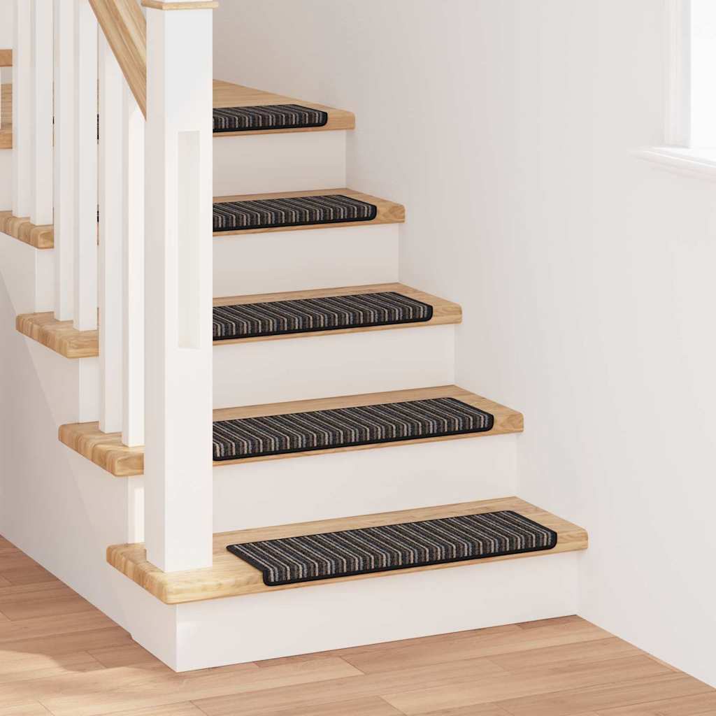 Tappetini per scale autoadesivi 15 pcs Antracite 65 x 21 x 4 cm