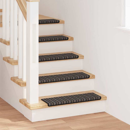 Tappetini per scale autoadesivi 15 pcs Antracite 65 x 21 x 4 cm