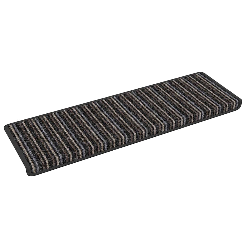 Tappetini per scale autoadesivi 15 pcs Antracite 65 x 21 x 4 cm