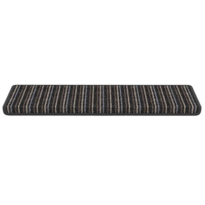 Tappetini per scale autoadesivi 15 pcs Antracite 65 x 21 x 4 cm