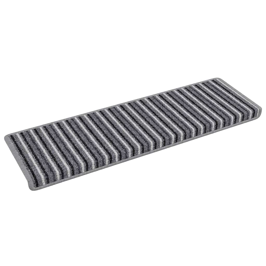 Tappetini per scale autoadesivi 15 pcs Grigio 65 x 21 x 4 cm