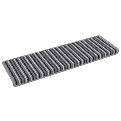 Tappetini per scale autoadesivi 15 pcs Grigio 65 x 21 x 4 cm