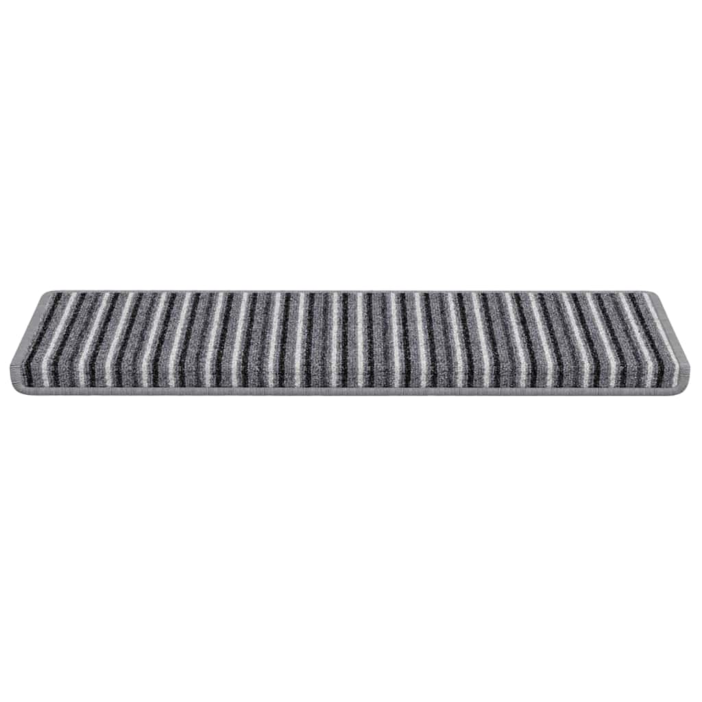 Tappetini per scale autoadesivi 15 pcs Grigio 65 x 21 x 4 cm