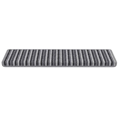 Tappetini per scale autoadesivi 15 pcs Grigio 65 x 21 x 4 cm