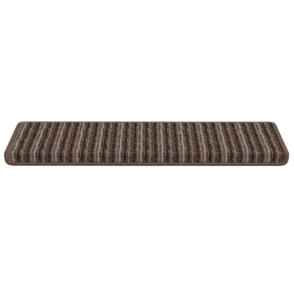Tappetini per scale autoadesivi 15 pcs Marrone 65 x 21 x 4 cm