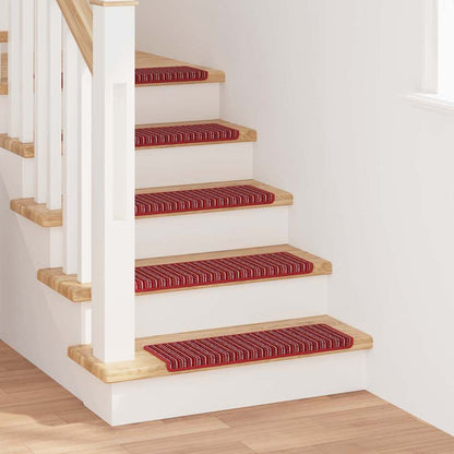 Tappetini per scale autoadesivi 15 pcs Rosso 65 x 21 x 4 cm